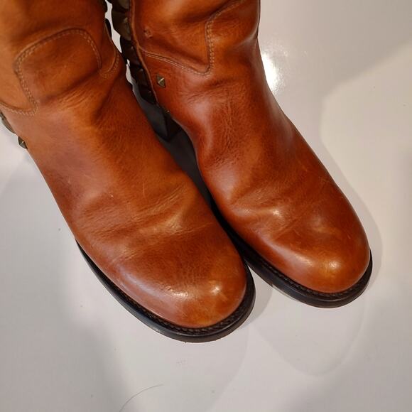 Free Lance Studded Brown/Tan Leather Boots Size 38 - Picture 10 of 15